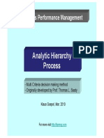 Analytic Hierarchy Process: Business Performance Management