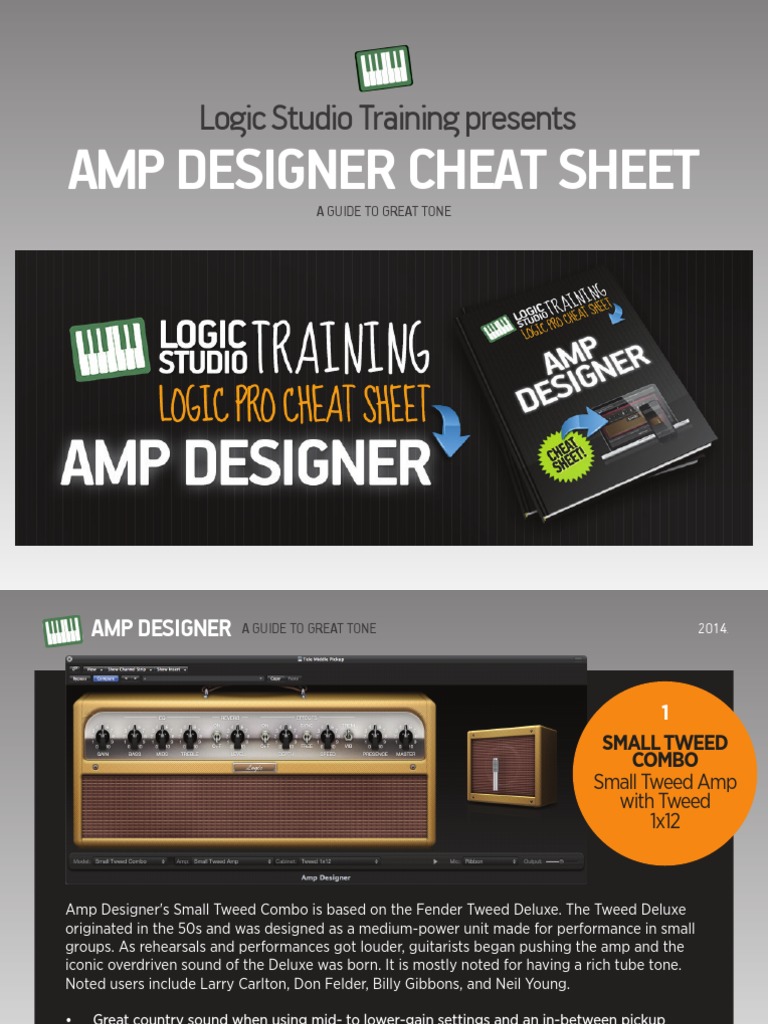 Amp Designer Cheat Sheet: Tone Guide | PDF | Audio Electronics | Sound ...