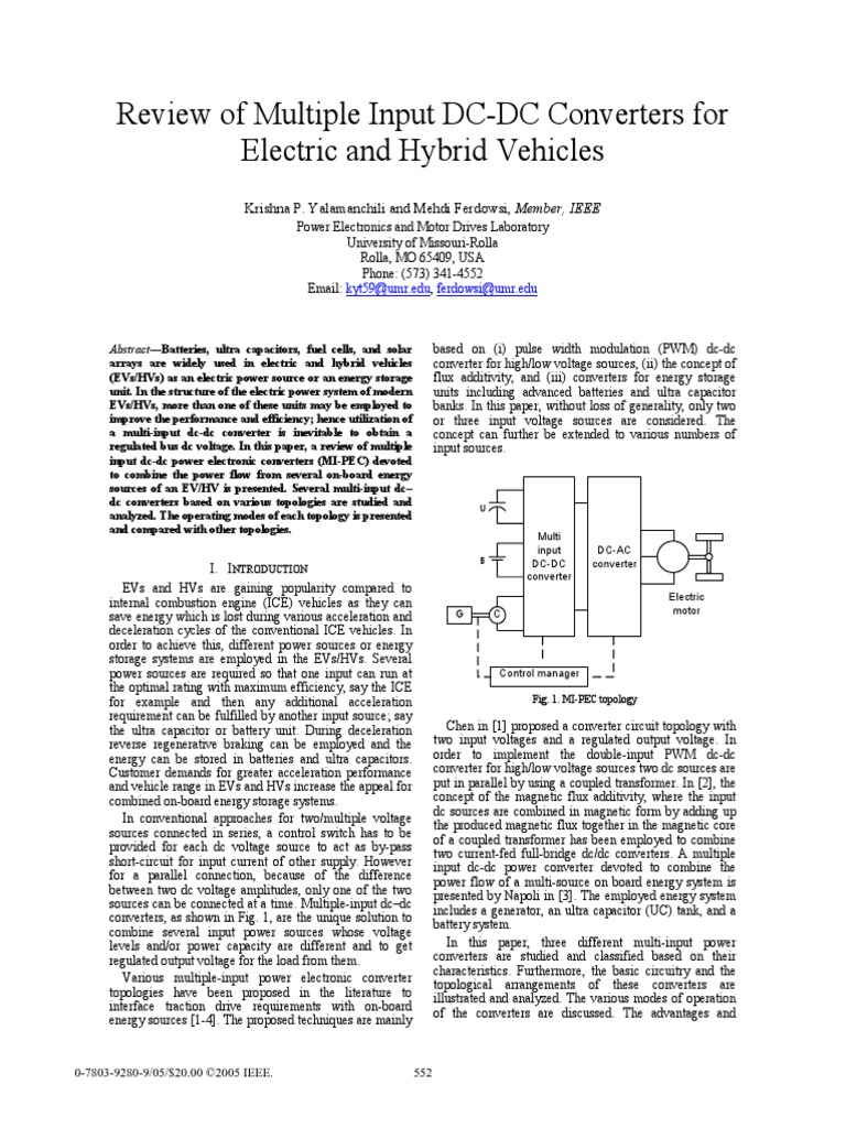 DC-DC Converters For Electric and Hybrid Vehicles | PDF | Electric ...