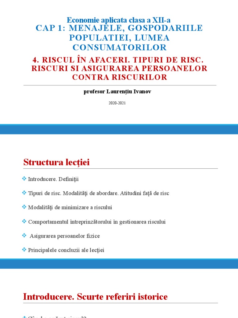 5-Riscuri Si Asigurarea Persoanelor Contra Riscurilor | PDF