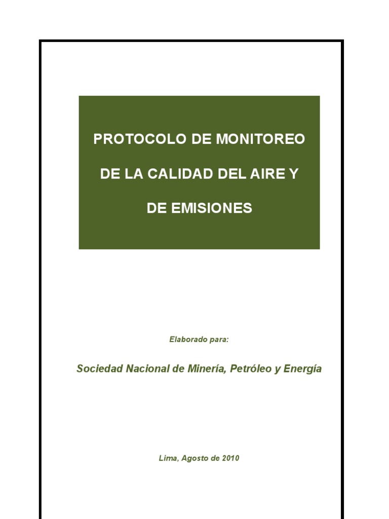 Protocolo de Monitoreo de Aire y Emisiones | PDF | La contaminación del ...