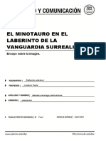 El Minotauro en El Laberinto de La Vanguardia Surrealista: Ensayo Sobre La Imagen