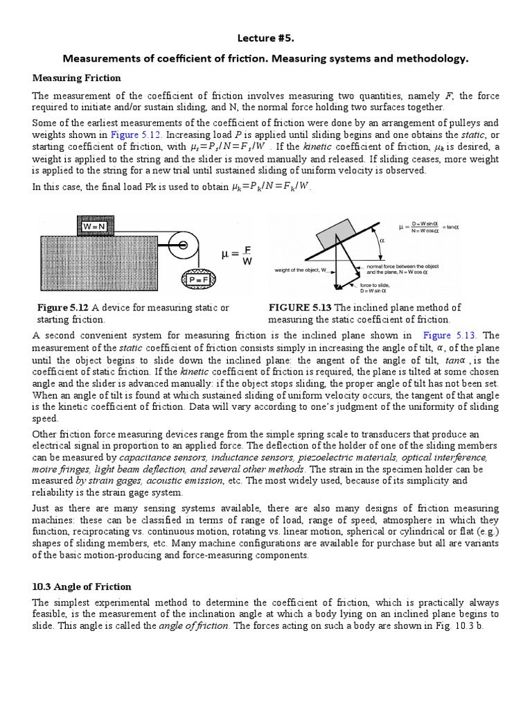 Measuring Coefficient of Friction | PDF | Friction | Wear