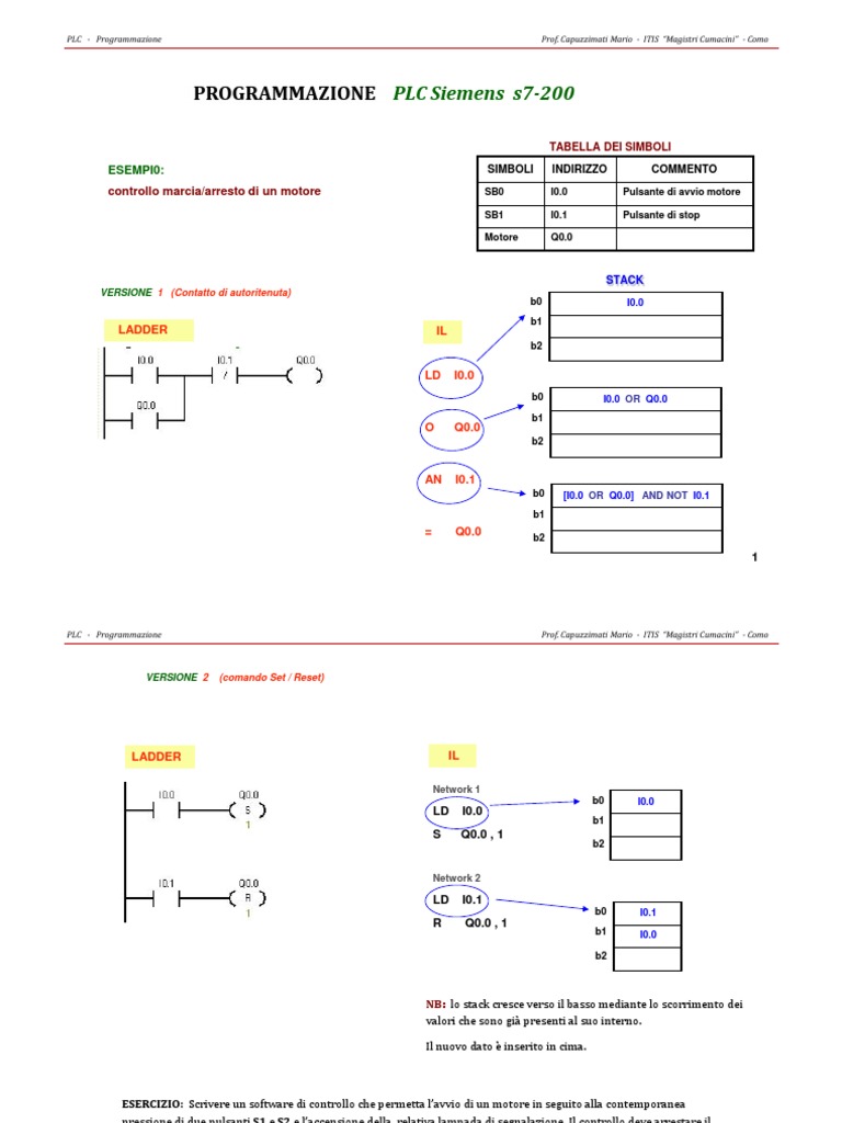 PLC Programmazione S7 200 | PDF
