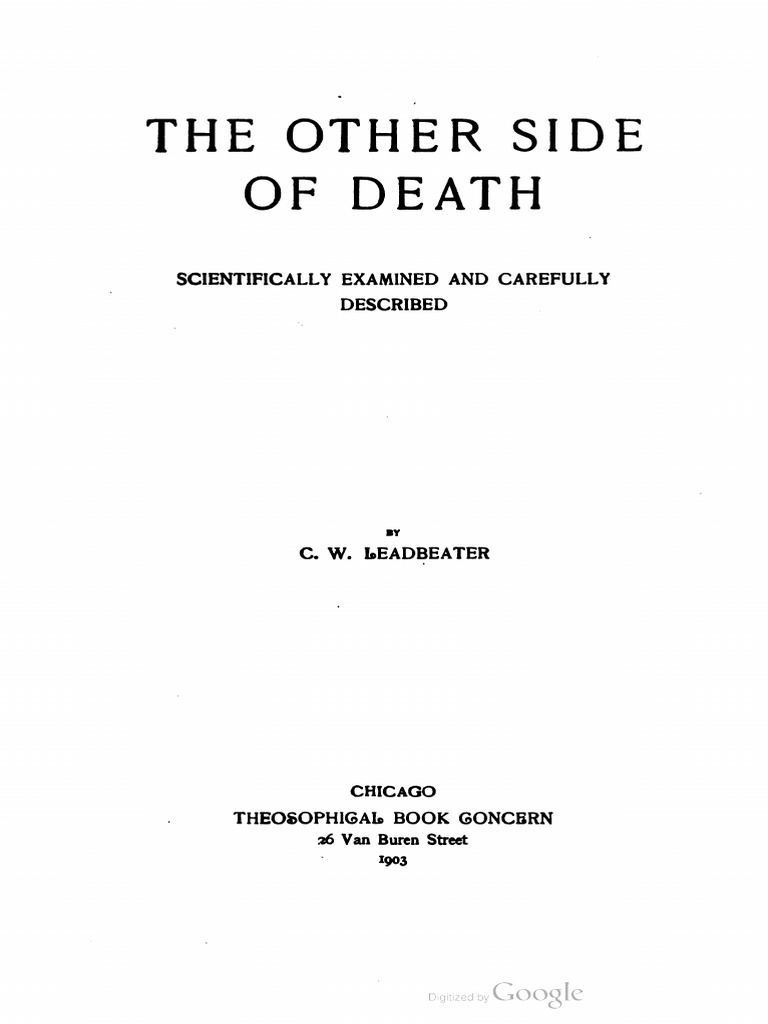 1903 Leadbeater The Other Side of Death PDF Purgatory Theosophy