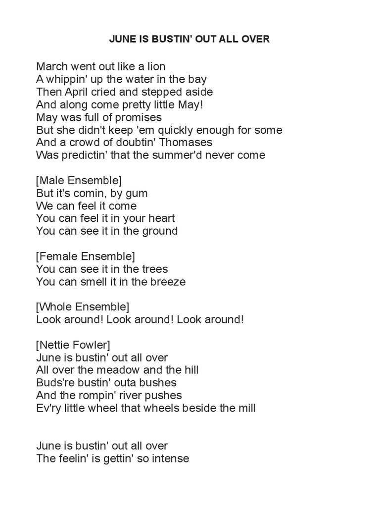 June Is Busting Out All Over Lyrics