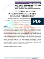 A Study On Perception of Investors Investing in Life Insurance Policies (Lic)