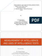 Ba Part I - Paper 1-Psychology Honours - Measurement of Intelligence and Uses of Intelligence Tests