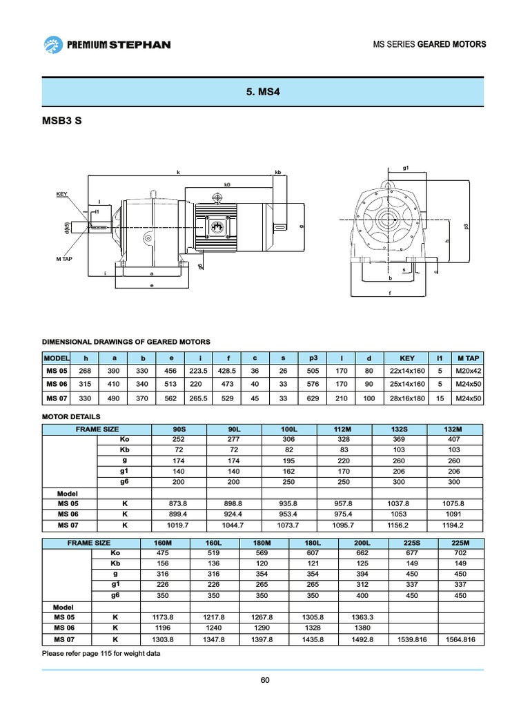 MS Series Dimensions Details | PDF