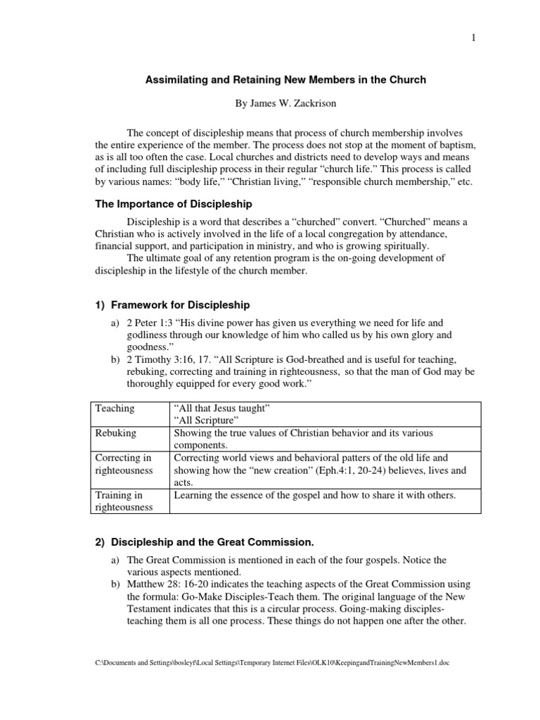 Effective Church Member Retention Strategies | PDF | Disciple ...