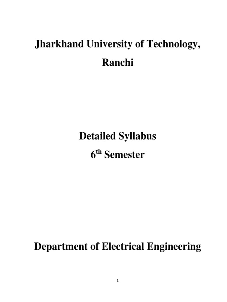 6th Semester Electrical Engineering Syllabus | PDF | Power Inverter ...