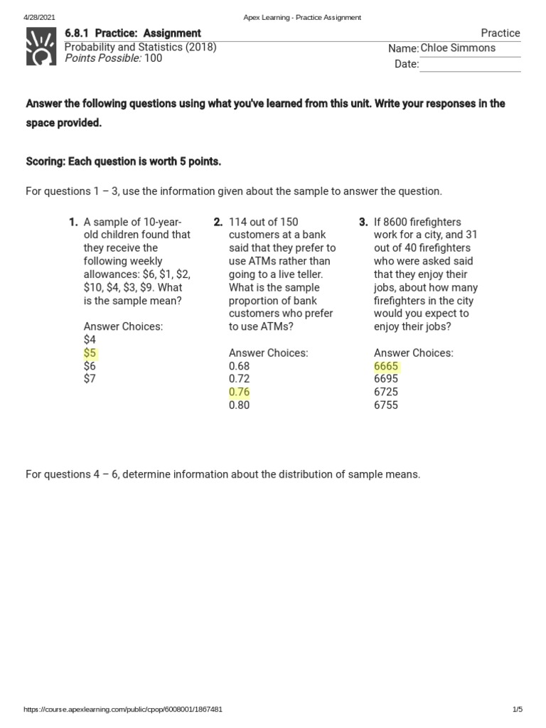 6.8.3 - Practice Assignment | PDF | Confidence Interval | Sample Size ...