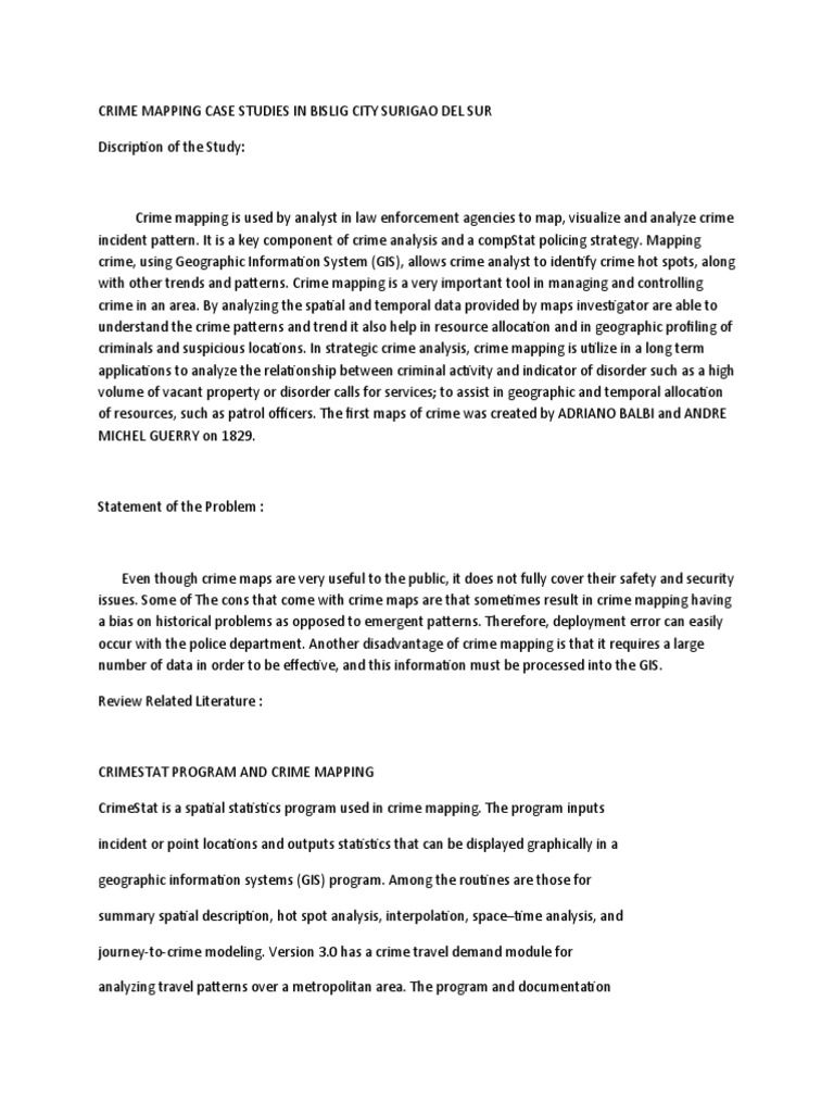 Crime Mapping Insights in Bislig City | PDF | Geographic Information ...