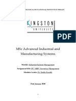 MSC Advanced Industrial and Manufacturing Systems: Technological Educational Institute If Pireaus