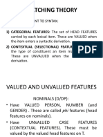 Matching Theory: Features Relevant To Syntax