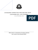 Standard Operating Procedure (Sop) : Container Cell, NCH, Mumbai