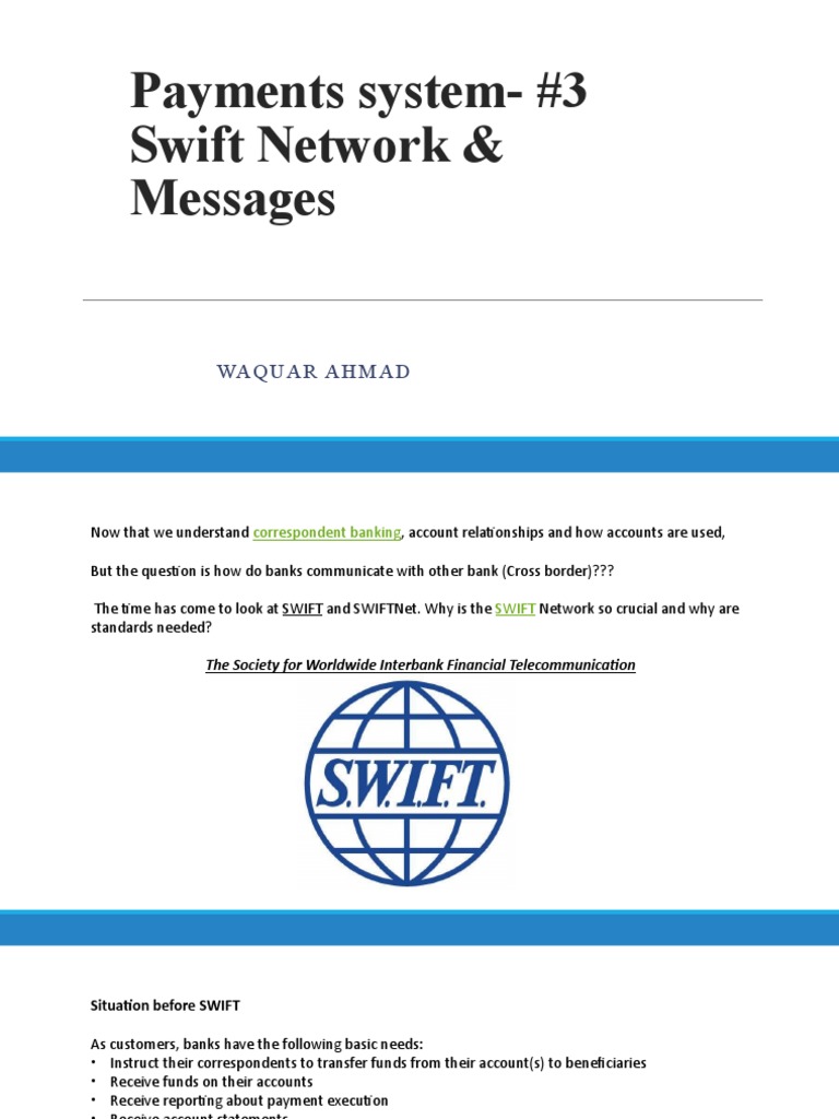 Payments System - Swift Network - Messages | PDF | Foreign Exchange ...