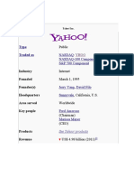 Yahoo!: Type Traded As
