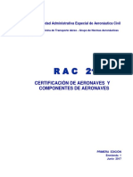 RAC 21 - Certificación de Aeronaves y Componentes de Aeronaves