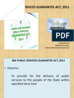 J&K Public Services Guarantee Act, 2011: Presentation by
