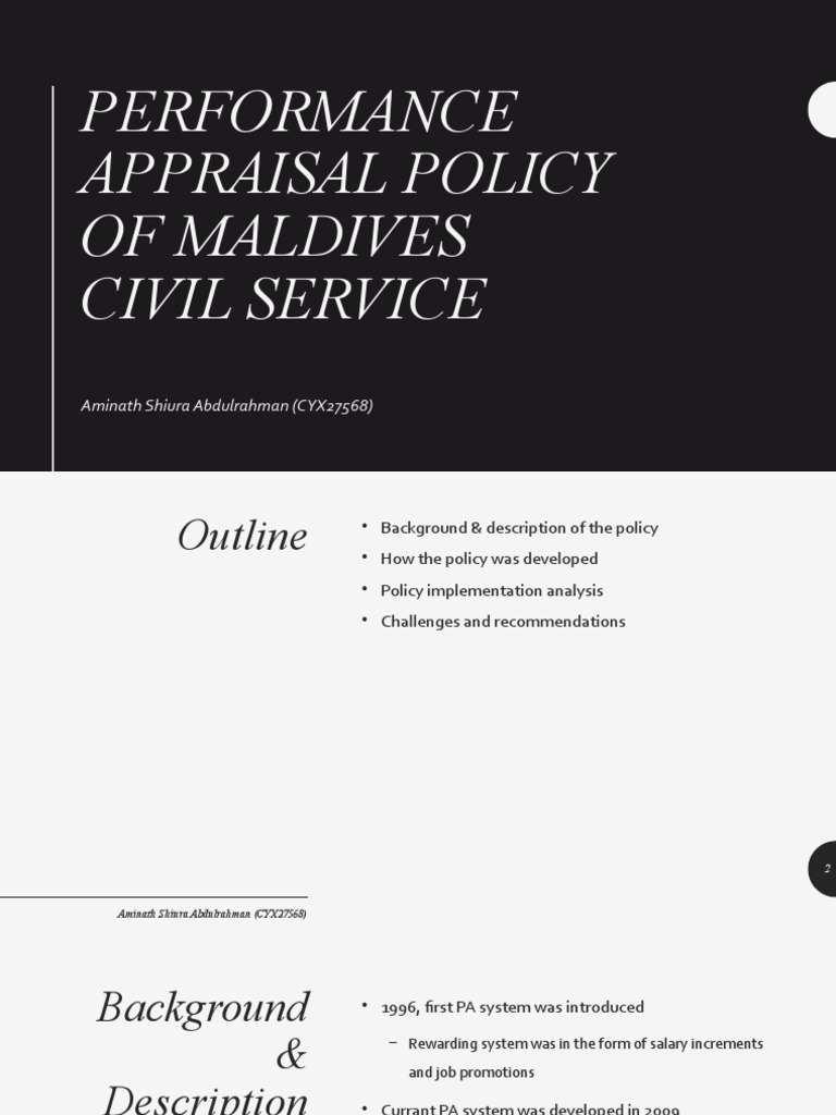Performance Appraisal Policy of The Maldives Civil Service PDF