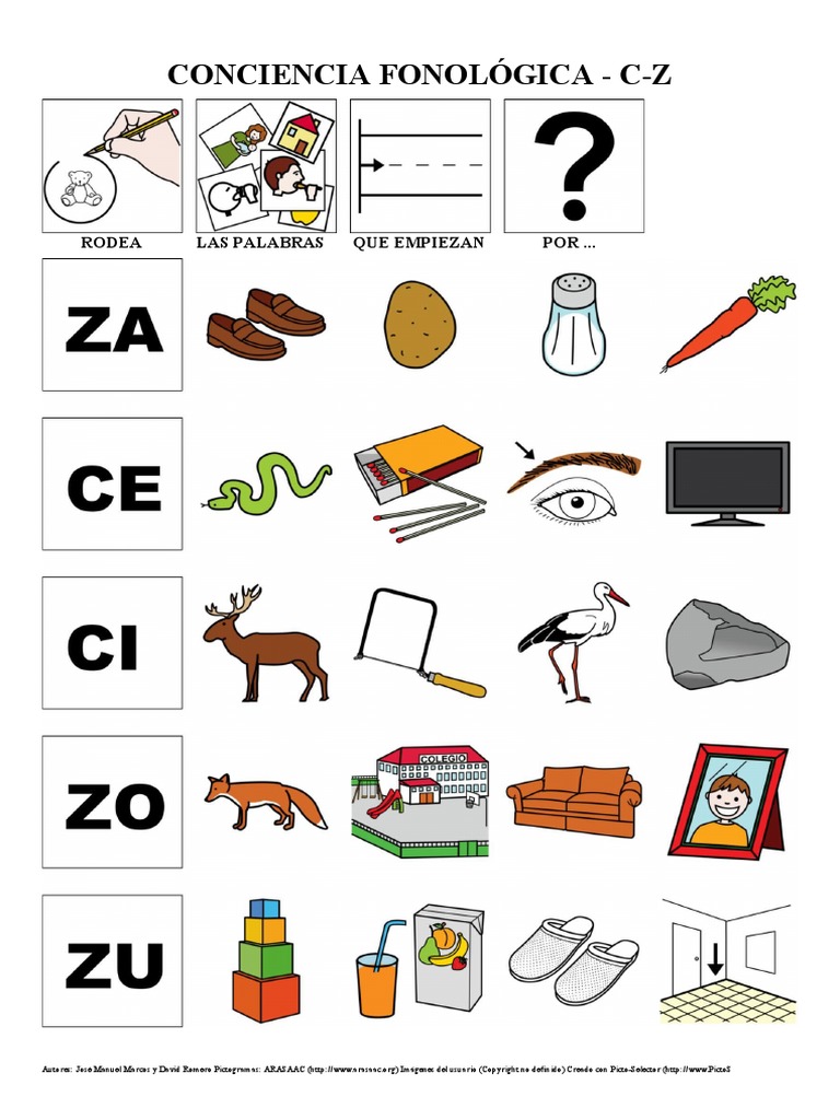 21 Conciencia Fonologica ZA CE CI ZO ZU | PDF | Libros para adolescentes
