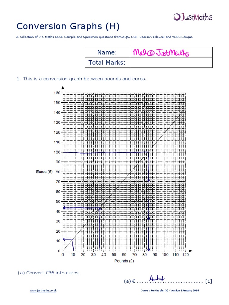 GCSE Maths Conversion Graph Questions | PDF | United Kingdom | Tests