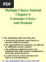 Multiple Choice Tutorial: Consumer Choice and Demand