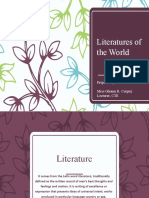 Literatures of The World: Prepared By: Miss Gleann R. Corpuz Lecturer, CTE