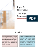 Topic 2: Alternative Language Assessment