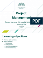 Project Management: Project Planning: Risk, Quality, Communication, Procurement