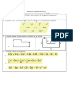 Examen de Reduccion y Valor Numerico de Expresiones Algebraicas