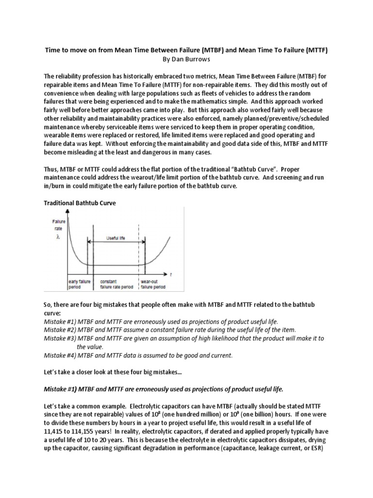 Time To Move On From Mean Time Between Failure (MTBF) and Mean Time To ...
