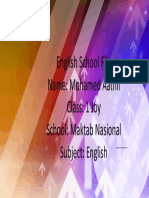 English School File Name: Mohamed Aathil Class: 1 Joy School: Maktab Nasional Subject: English