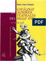 Catalogo de Autores Teatrales Del Siglo Xvii