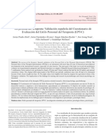 La Persona Del Terapeuta: Validación Española Del Cuestionario de Evaluación Del Estilo Personal Del Terapeuta (EPT-C)