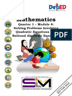 Mathematics: Quarter 1 - Module 4: Solving Problems Involving Quadratic Equations and Rational Algebraic Equations