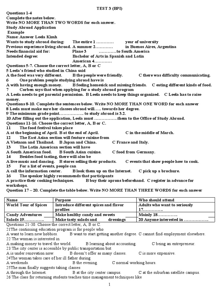 Test 3 | PDF | International Student | Textbook