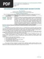 Implementation of Iot Based Smart Security System: Available Online At: Issn