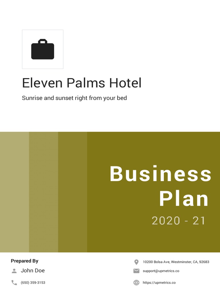 hotel business plan example pdf