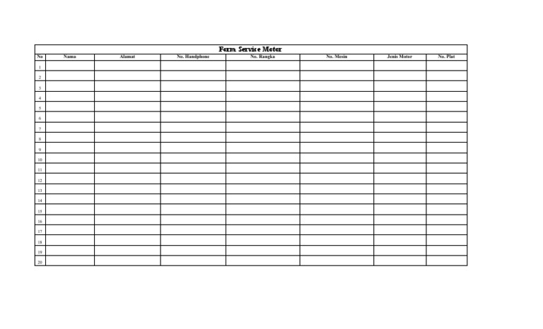 Form Service Motor Details | PDF