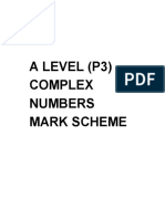 Complex No. Mark Schemes