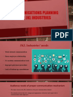 Communications Planning For JKL Industries