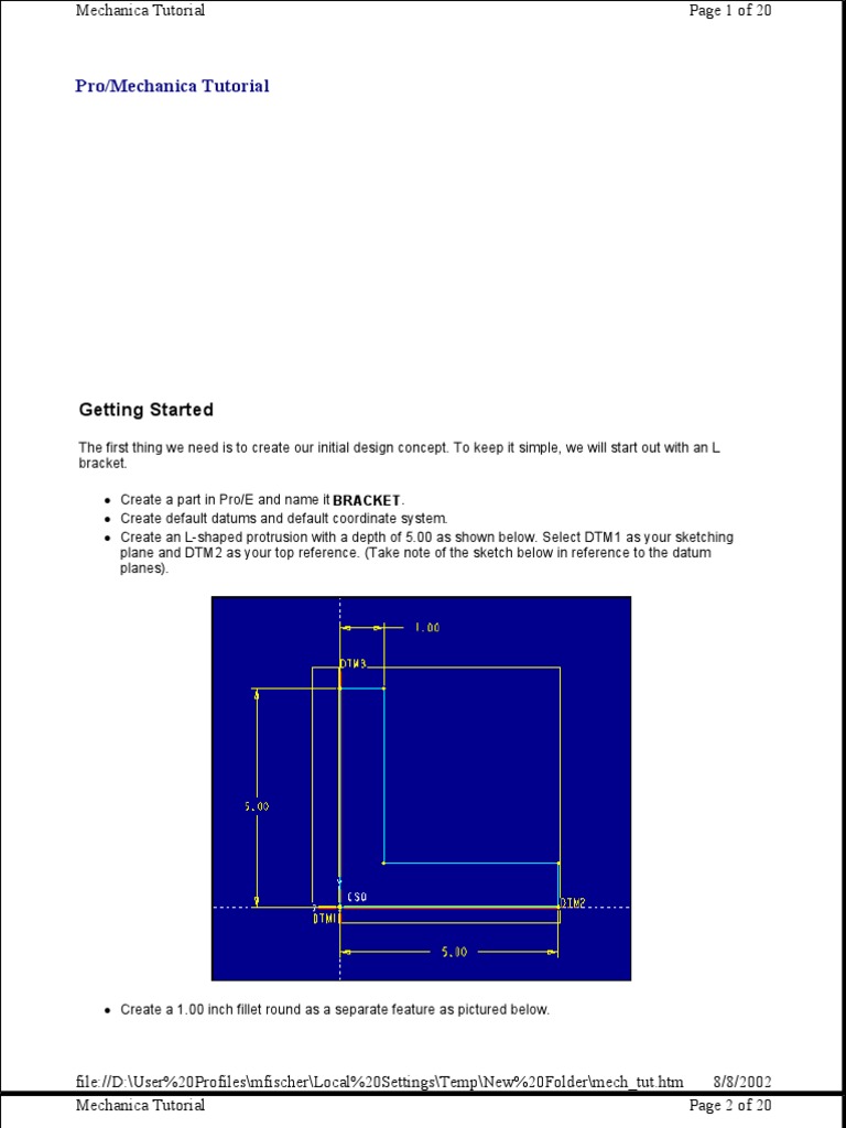 Pro/Mechanica Tutorial: Getting Started | PDF | Technology & Engineering