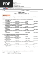 Quarter 2 Oral Communication 11: Department of Education