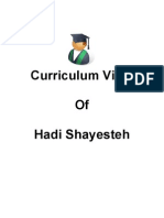 Curriculum Vitae of Hadi Shayesteh