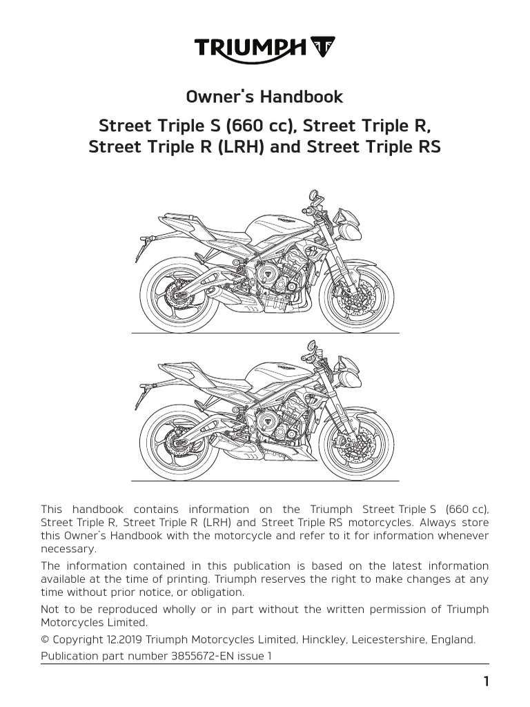Street Triple Owners Handbook 3855672EN | PDF | Traffic Collision ...