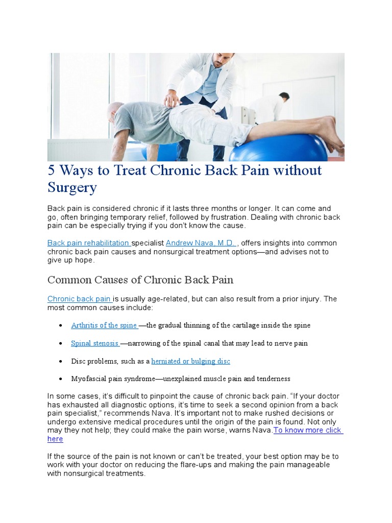 Best Ways to Treat Chronic Back Pain Without Surgery