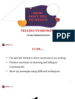 Class Presentation - Dont Tell Show Technique - Telling Vs Showing