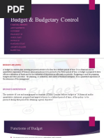 Budget & Budgetary Control: C Batch, Group 5